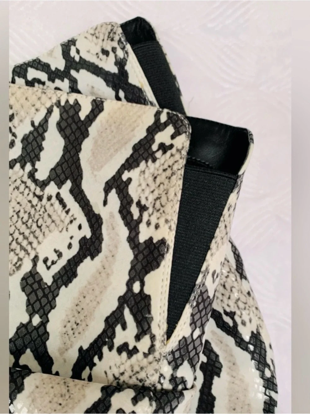 Jessica Simpson Snake-Print Over-the-Knee Stiletto Boots - Black & White Sz:6.5